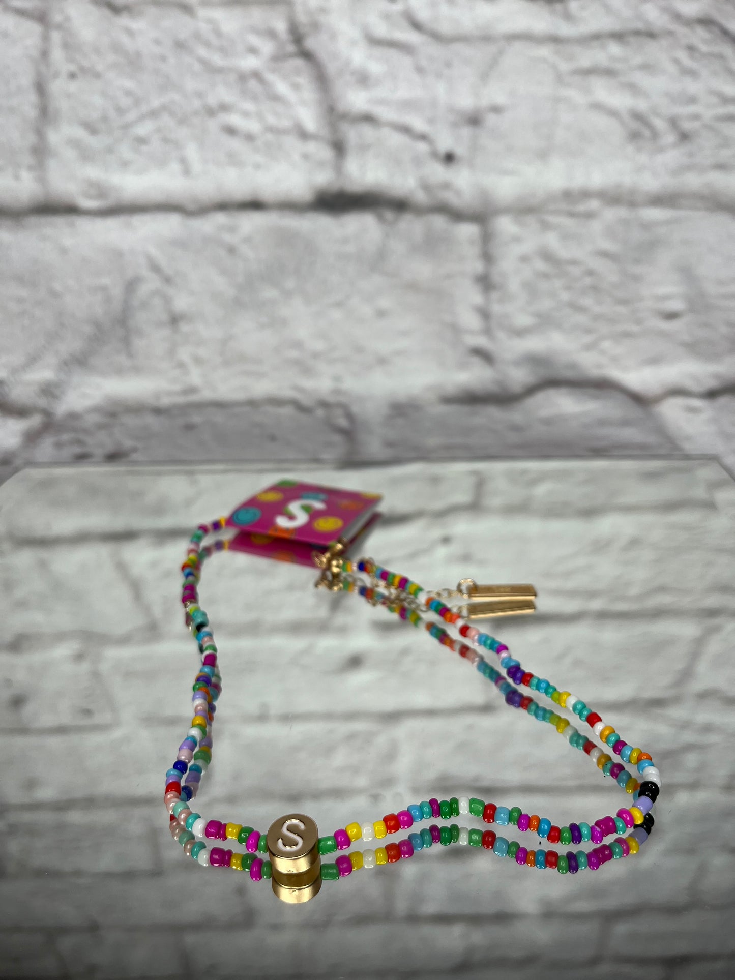 Kid's Beaded Initial Necklace