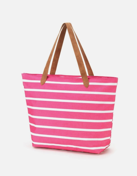 Hot Pink Striped Tote