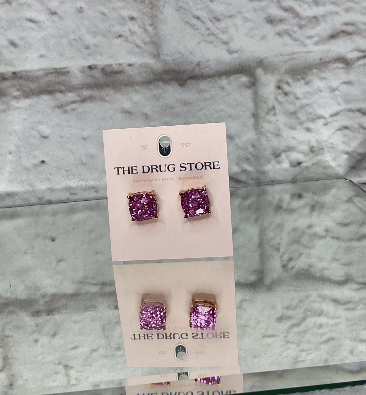 Faceted Square Crystal Earring