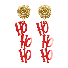 Red Ho Ho Ho Drop Earrings