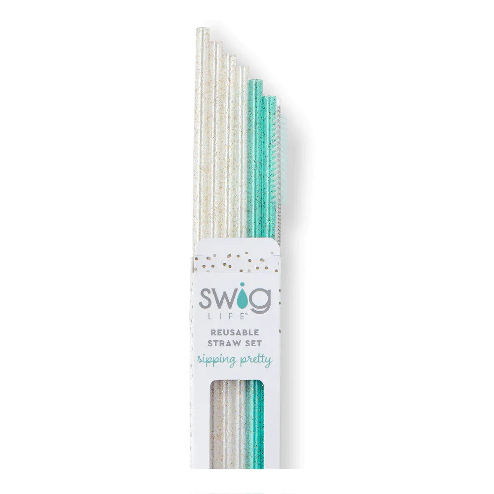 Swig Glitter Reusable Straw Set