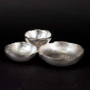 Silver Textured Tri Bowl