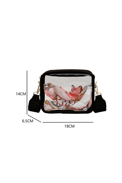 Clear Leather Strap Crossbody