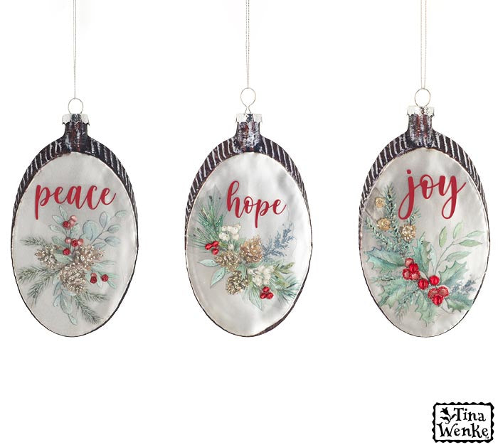 Peace Hope Joy Ornaments