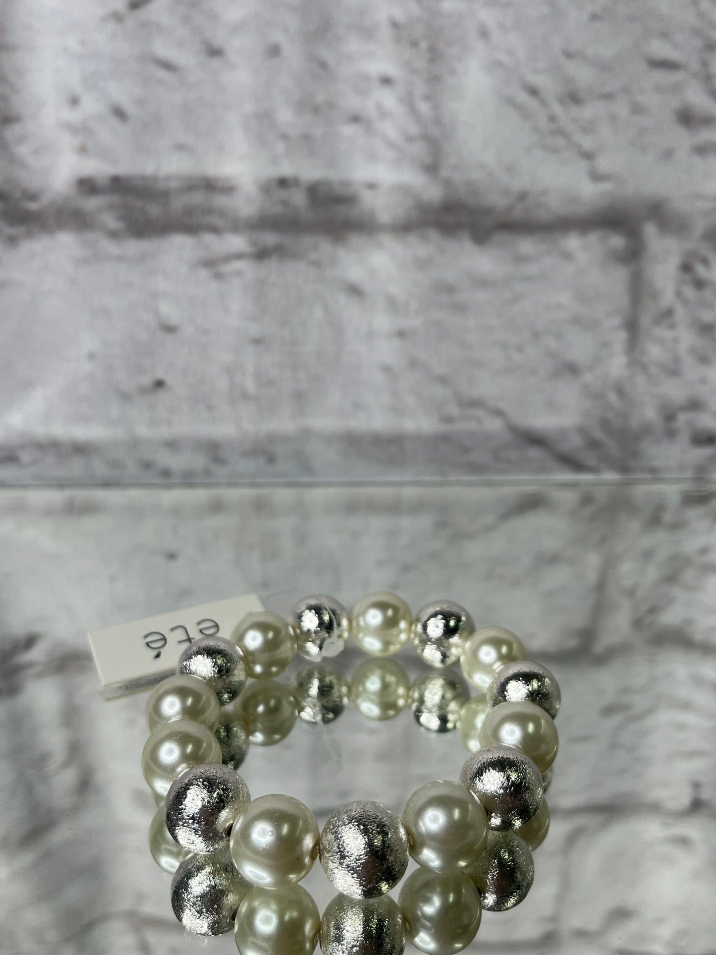 Silver & Cream Pearl Bracelet