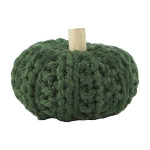 Mud Pie Green Crochet Pumpkin