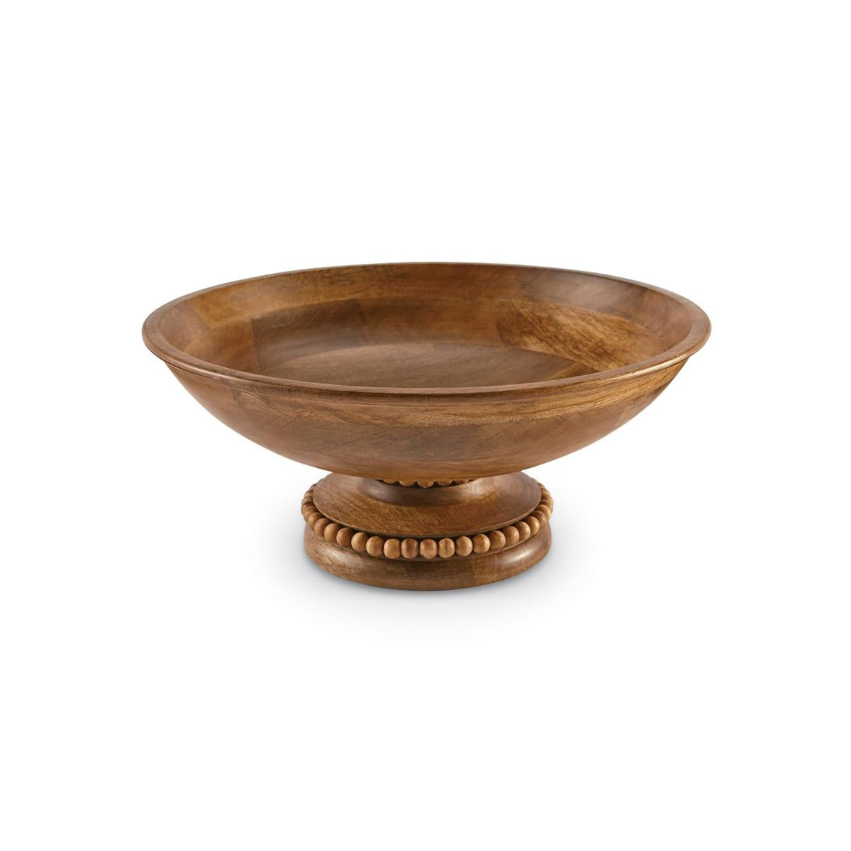 Mud Pie Beaded Wood Pedestal Bowl