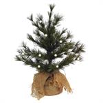 Bristle Pine Tree w/ Burlap Bag & Lights