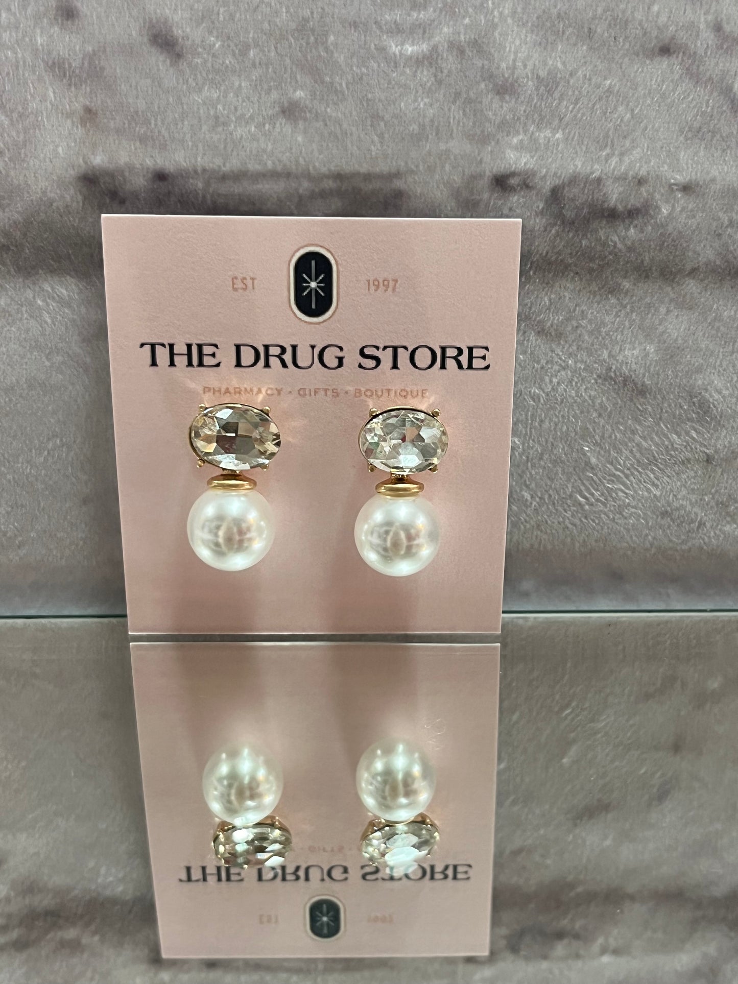 Brooke Rhinestone & Pearl Drop Earring