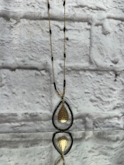 Crystal & Gold Tier Drop Pendant Necklace