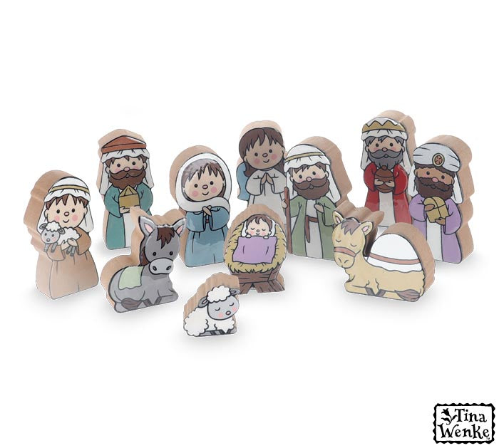 11 Piece Wooden Nativity Set