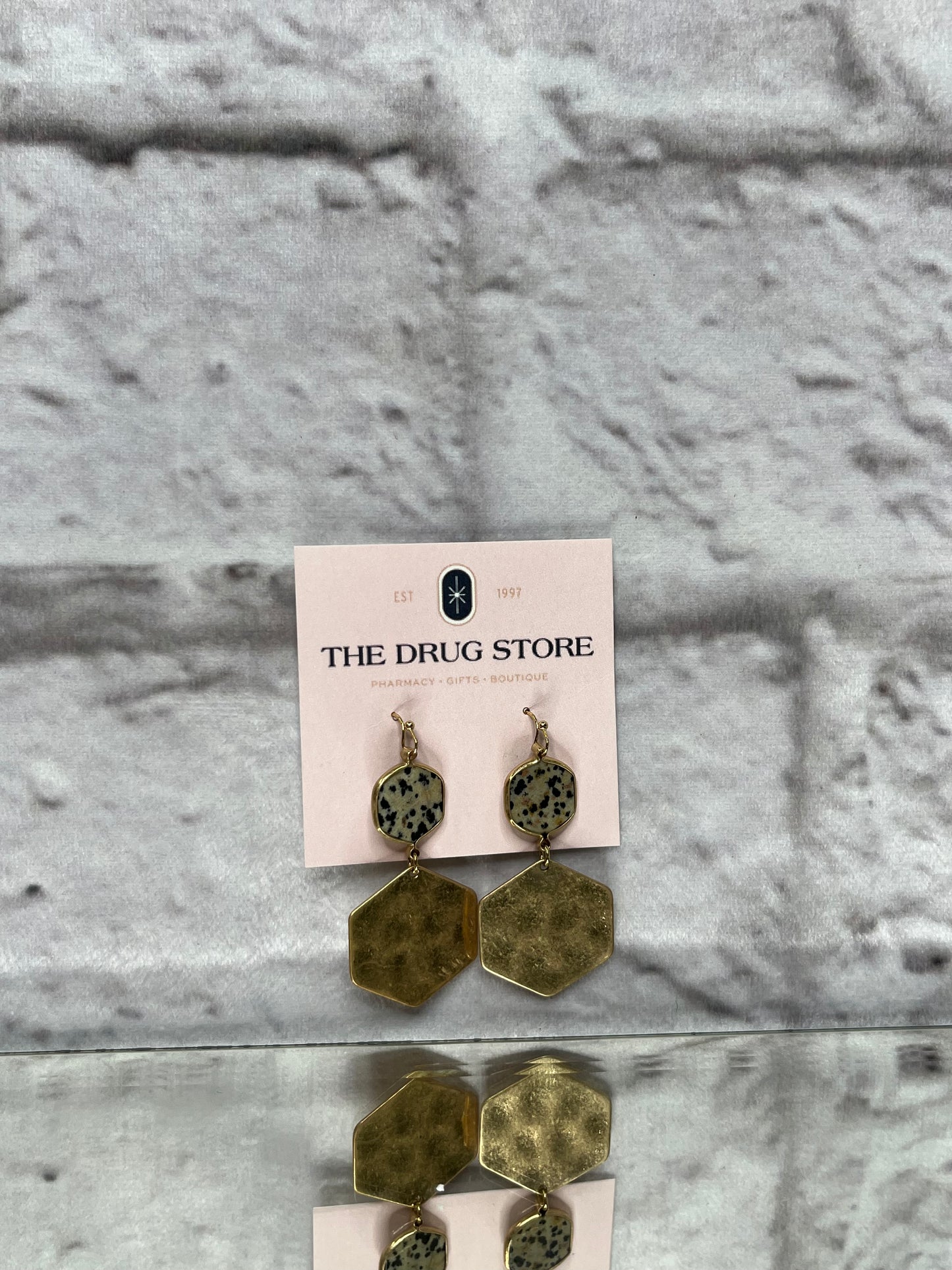 Dalmatian Stone Disc Earring