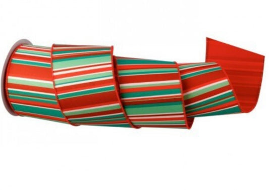 Satin Striped Christmas Ribbon