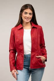 Red Vegan Leather Jacket