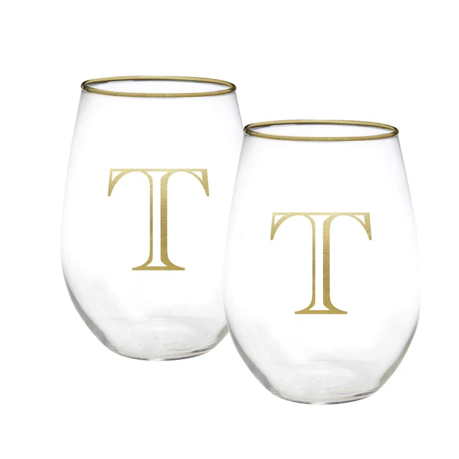 Initial Wine Glass Set