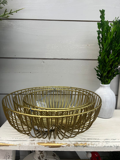 Gold Wired Curved Bowl