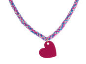 Kid's Hot Pink Heart Necklace