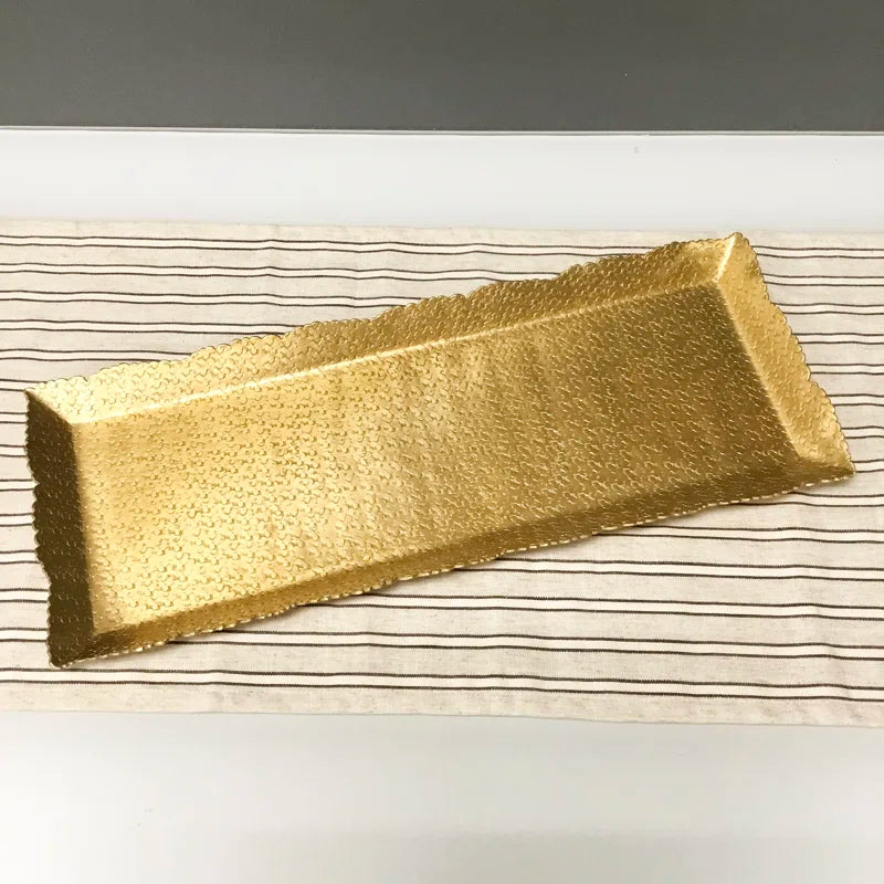 Gold Rectangle Hammered Cutting Tray