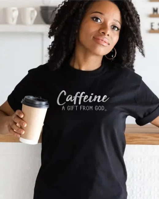 Caffine-A Gift from God Graphic Tee