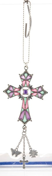 Cross Stained Glass Charm
