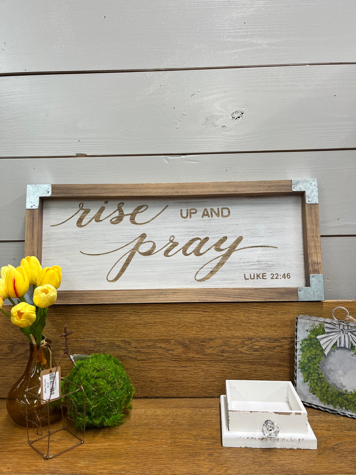 Rise Up & Pray Wooden Sign