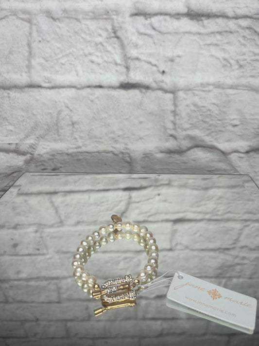 Gold Crystal Embellished Horseshoe Bracelet