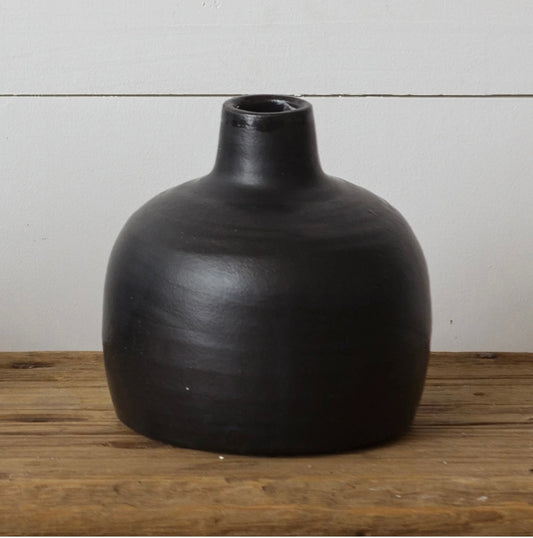 Large Black Matte Vase