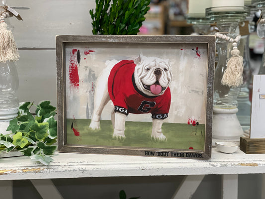 UGA Bulldog Framed Canvas