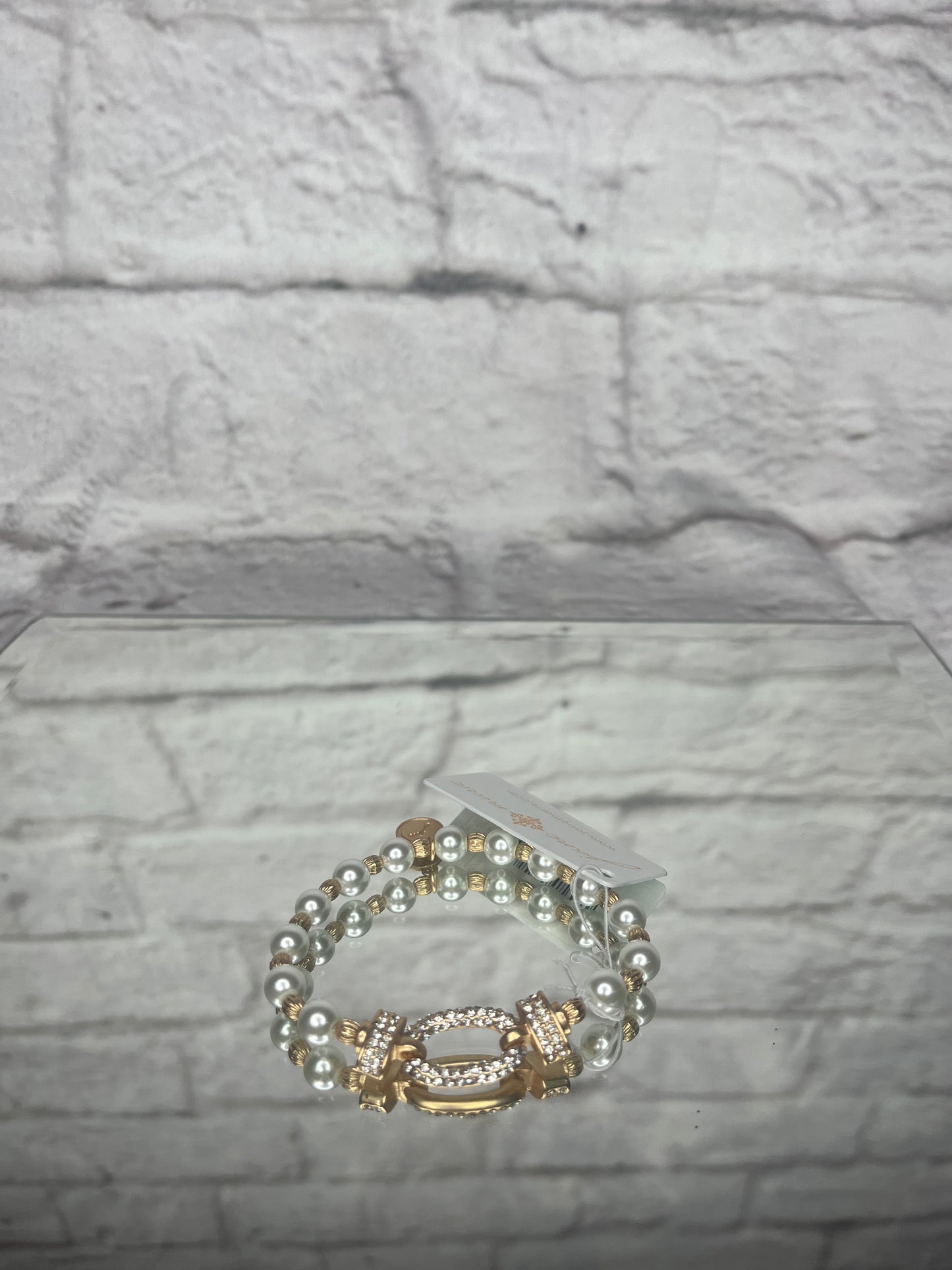 Gold & Pearl Oval Bracelet