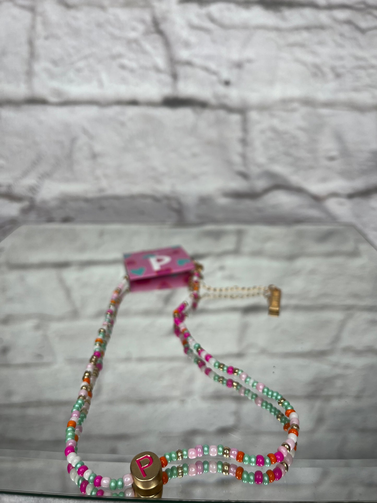 Kid's Beaded Initial Necklace