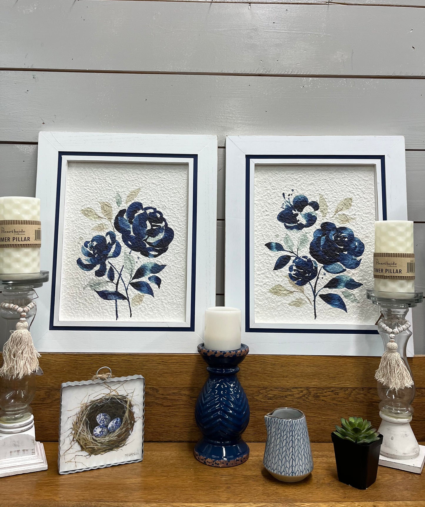 Blue & White Flower Frame