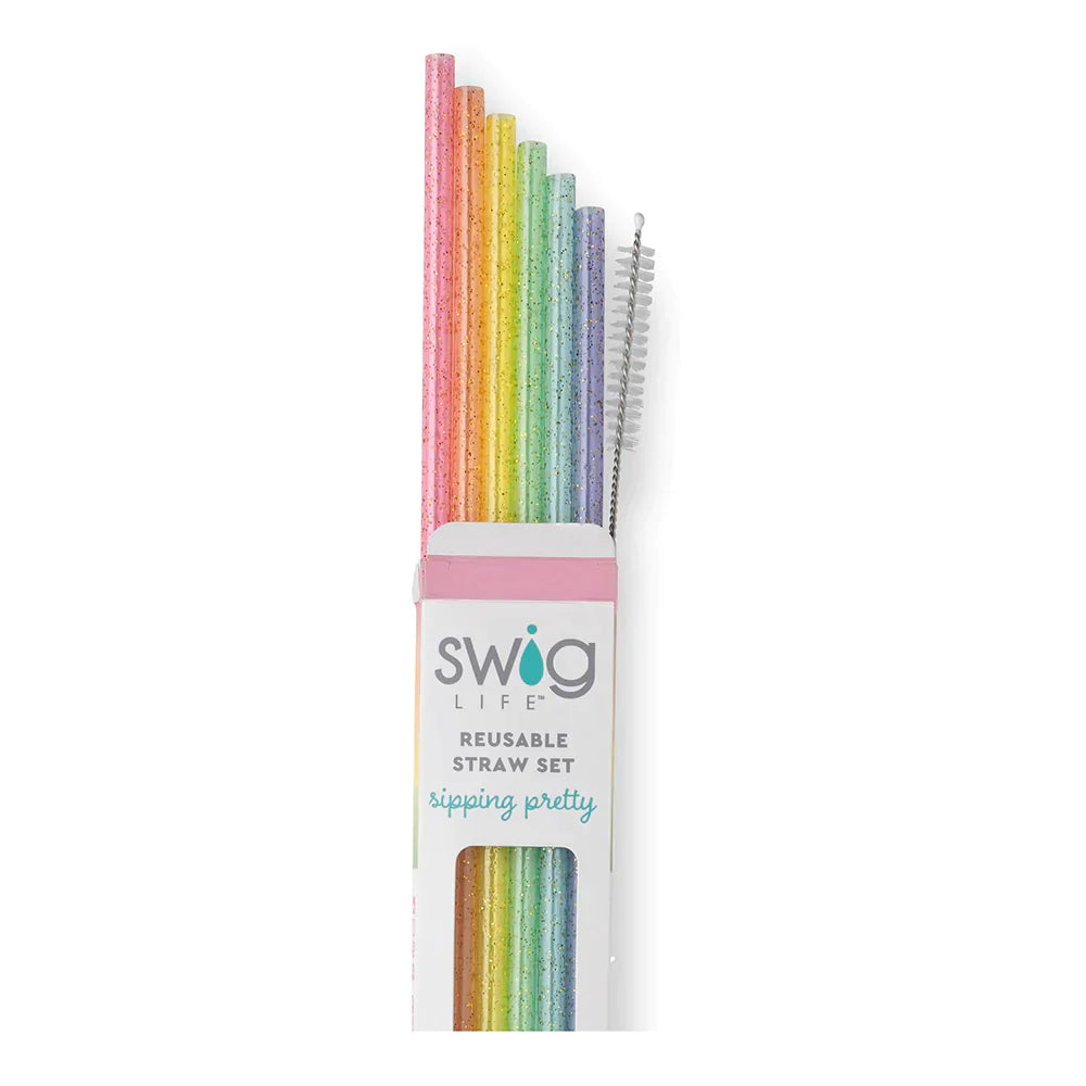 Swig Glitter Reusable Straw Set