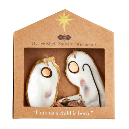 Mud Pie Oyster Nativity Ornament Set