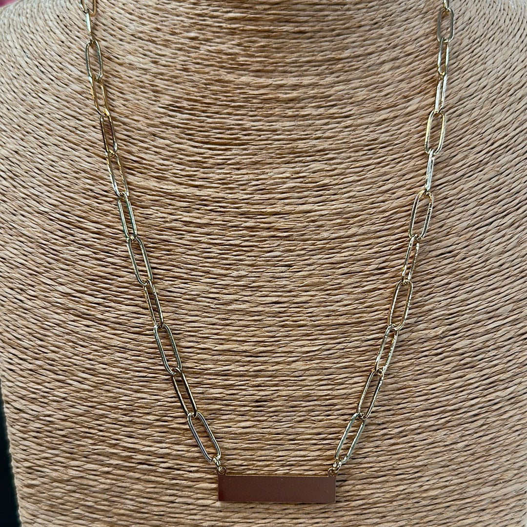 Bar Pendant Necklace Set
