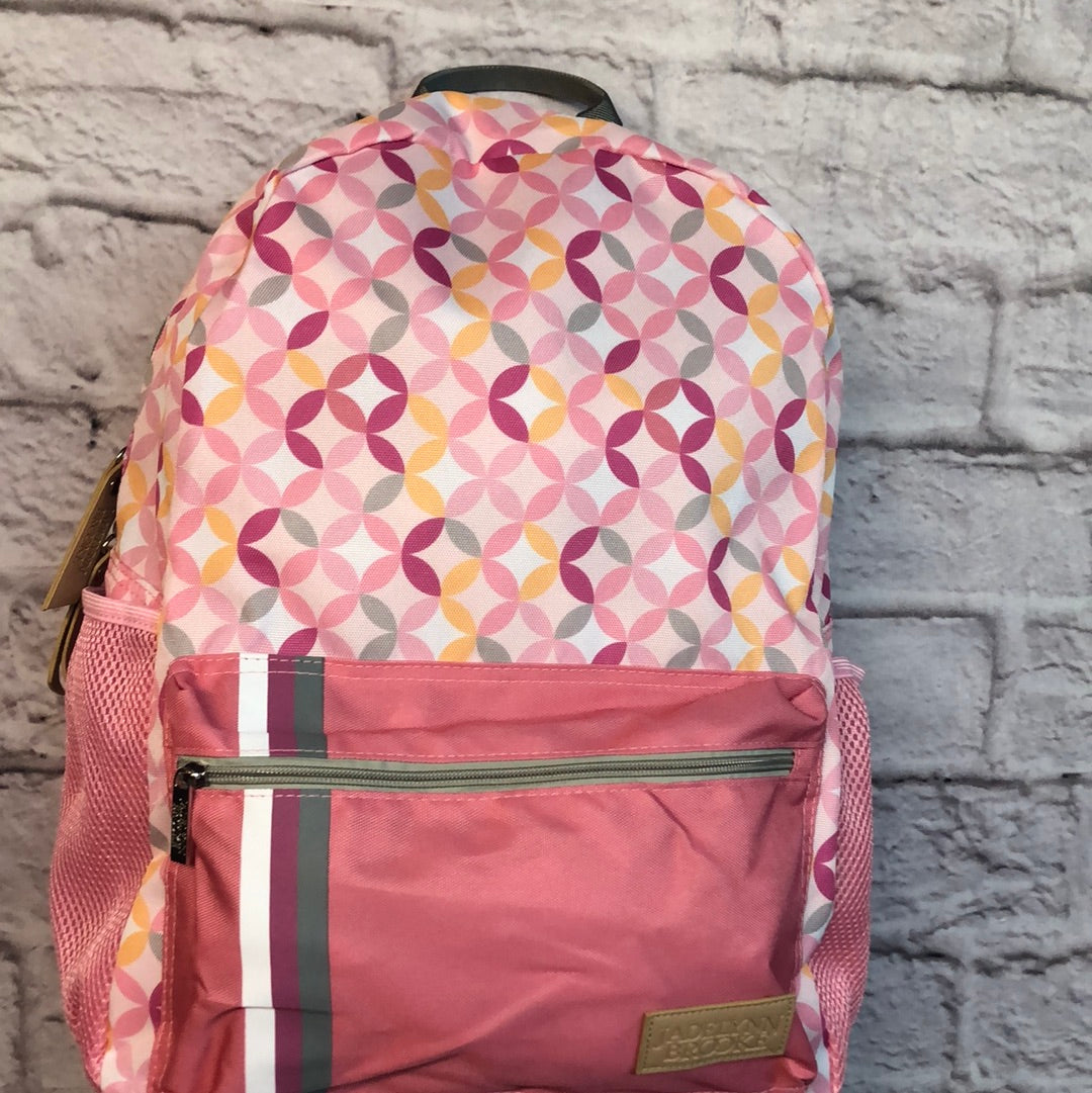 Jadelynn Brooke Patterned Coral Pink Backpack